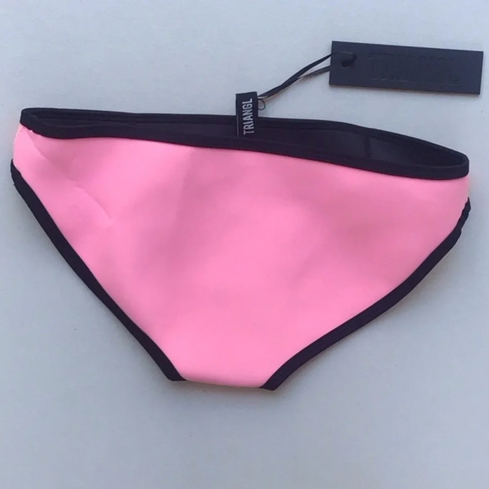 Triangl Swimwear colorblock Pink orange Black Bikini bottom NWT
